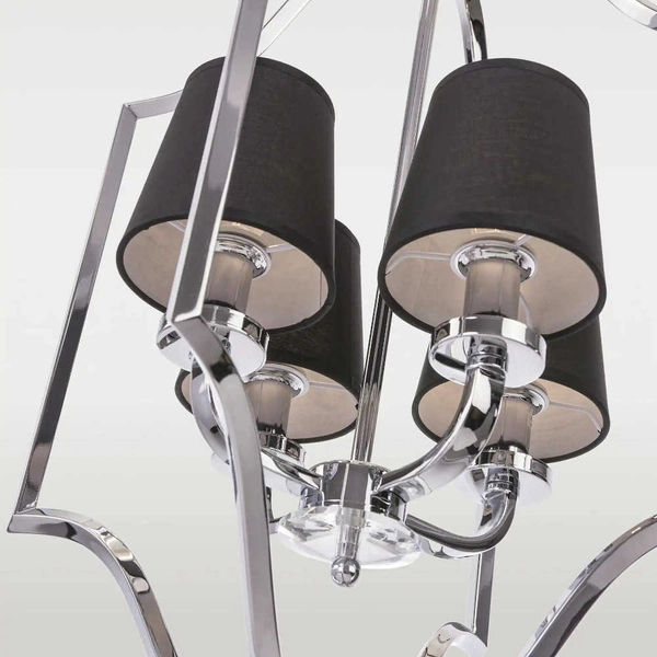 Abażurowa LAMPA wisząca NEW YORK P04380BK Cosmolight metalowy zwis nowoczesny na łańcuchu czarny