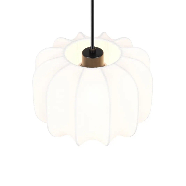 Materiałowa lampa wisząca MADELINE R31971001 do salonu czarny biały