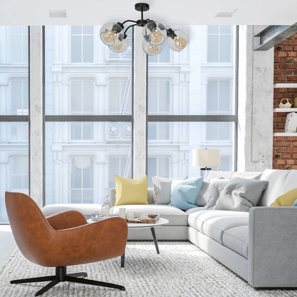 LAMPA sufitowa SOFIA MLP6596 Milagro skandynawska OPRAWA szklane kule czarne przezroczyste