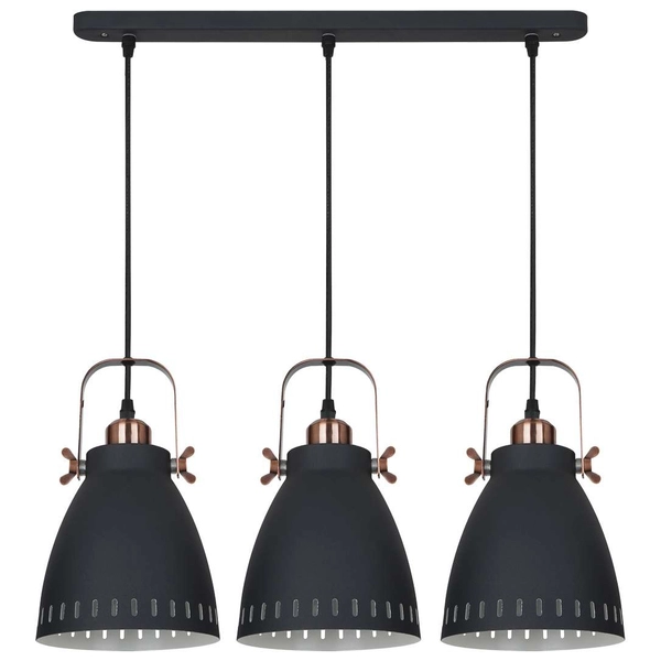 LAMPA wisząca FRANKLIN MD-HN8026S-3-B+RC Italux industrialna OPRAWA metalowa LISTWA sufitowa zwis loft kaskada grafitowa