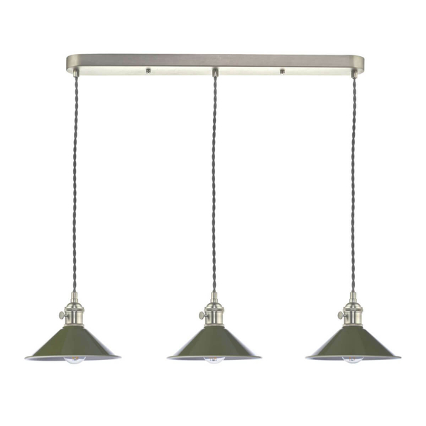 Wisząca lampa do jadalni Hadano HAD3661-07 Dar Lighting zielona chrom