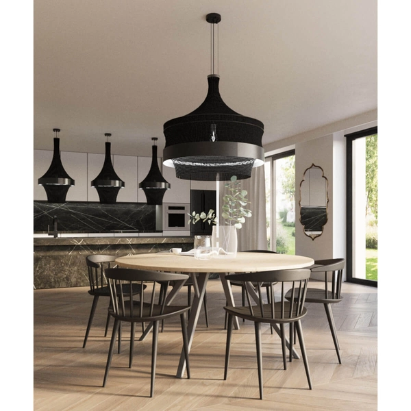 Bawełniana lampa wisząca Dota 5030 Amplex LED 32W 3000K nad stół czarny