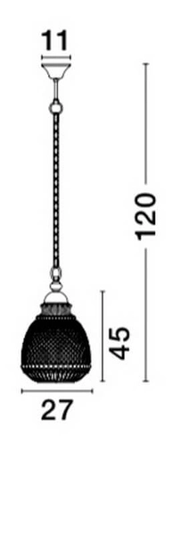 Wisząca lampa vintage Bogota do holu na łańcuchu szara
