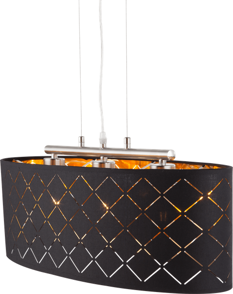 Owalna lampa wisząca Clarke 15229H2 nad stół czarna złota