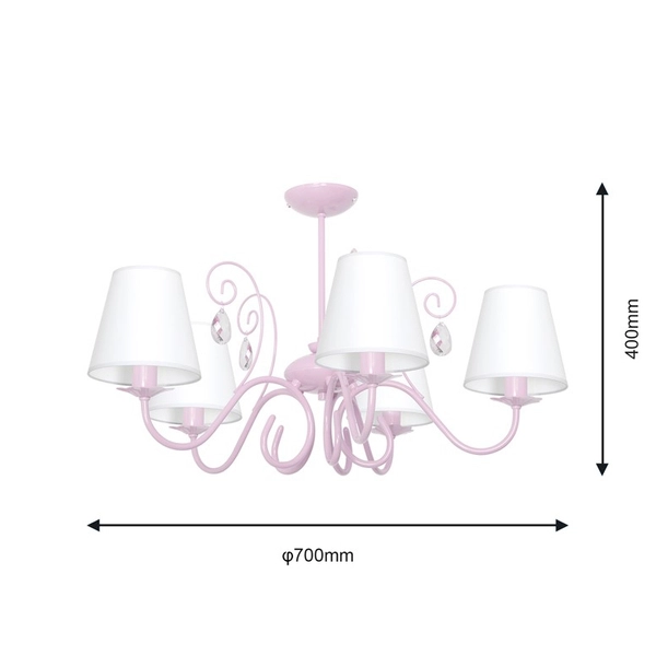 LAMPA sufitowa SARA MLP1052 Milagro dziecięca OPRAWA abażurowa crystal jasnoróżowa