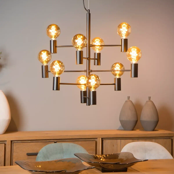 Industrialna lampa wisząca Leanne 21421/10/30 Lucide do salonu czarna