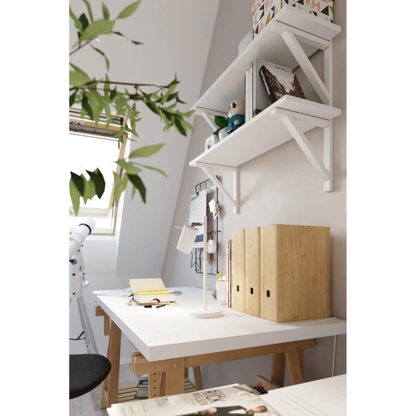 Biurkowa lampa stojąca SL.1090 regulowana do gabinetu biała