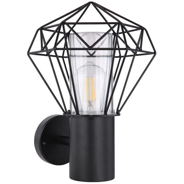 Ogrodowa lampa ścienna HORACE 31355 elewacyjna druciana IP44 czarna