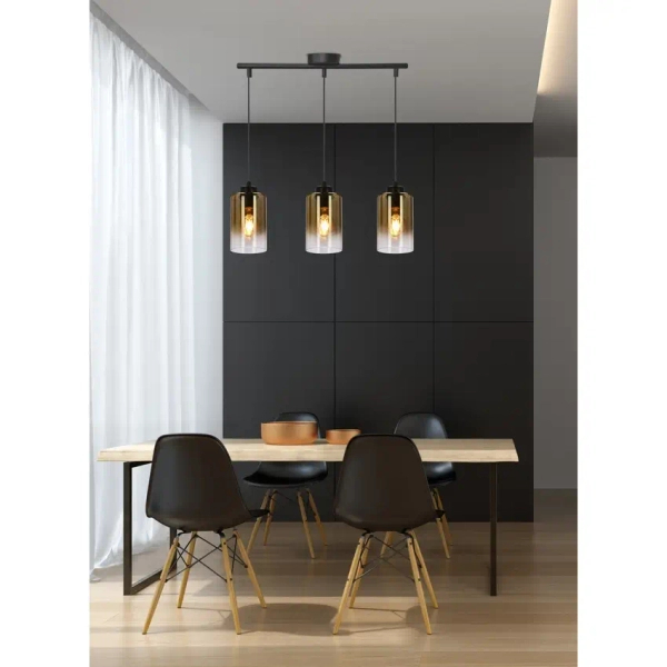 Wisząca lampa szklana Aspra 33-16270 bursztynowy przezroczysty czarny