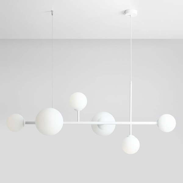 Molekułowa lampa wisząca Dione 1092K_2 Aldex nad stół balls biały