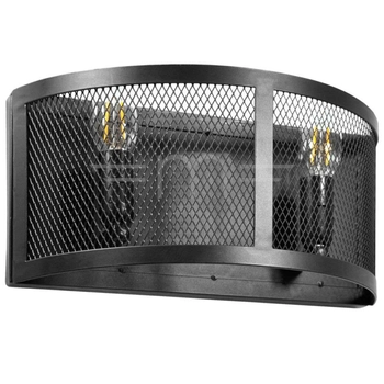 Kinkiet LAMPA ścienna BRESSO 310521 Polux przyścienna OPRAWA półokrągła siatka czarna