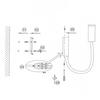 LAMPA ścienna SENISE LP-2021/1W BK Light Prestige regulowana OPRAWA kinkiet LED 3W 3000K tuba na peszlu IP44 paola czarna