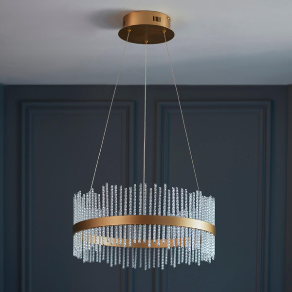 Lampa wisząca okrągła L&-1107671 LED 41W 3000K złoty przezroczysty