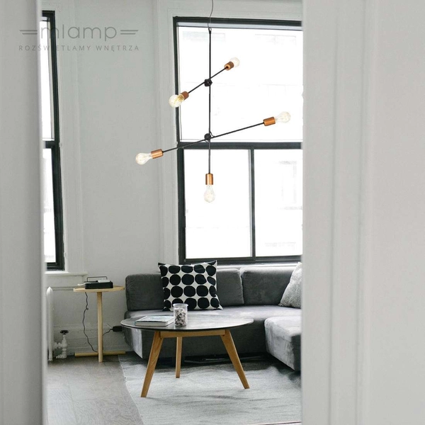Miedziana LAMPA wisząca STICKS 6270 Nowodvorski zwis OPRAWA metalowa MOLECULAR molekuły pałąk miedź czarny