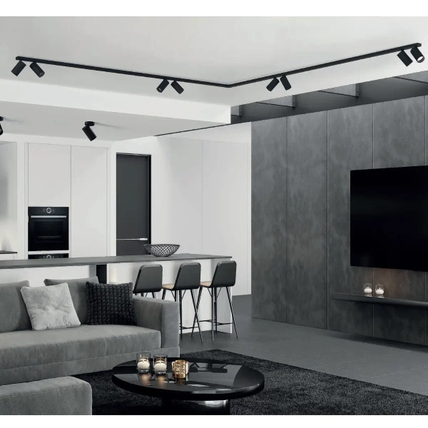 Reflektorowa lampa sufitowa Mono 7723 nowoczesna nad łóżko czarna