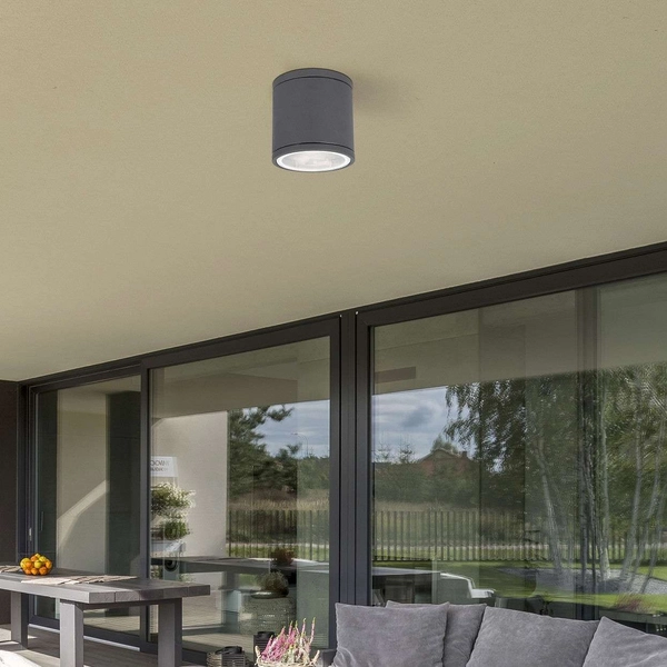 Downlight LAMPA sufitowa stropowa AKRON 8150 Rabalux okrągła OPRAWA elewacyjna tuba zewnętrzna IP54 grafitowa