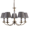 Żyrandol LAMPA wisząca ZANOBI PND-43272-5 Italux klasyczna OPRAWA abażurowa ZWIS na łańcuchu brąz antyczny szary