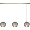 Szklana lampa wisząca Orbiform 2010693047 potrójna bursztynowa czarna