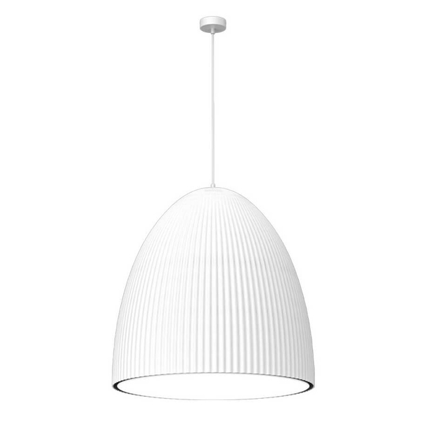 Karbowana lampa wisząca Gandra 5028 Shilo regulowana do jadalni biała