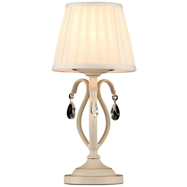 Stołowa lampa z abażurem Brionia ARM172-01-G Maytoni rustykalna beż