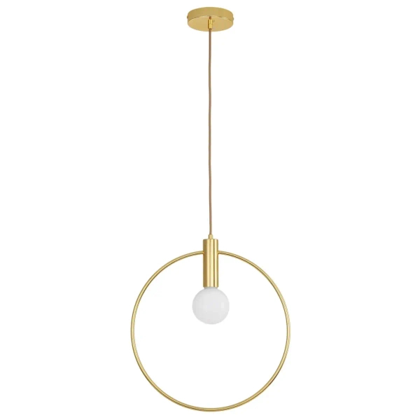 Pierścieniowa lampa wisząca BELLA DP0001A-400R do sypialni złota