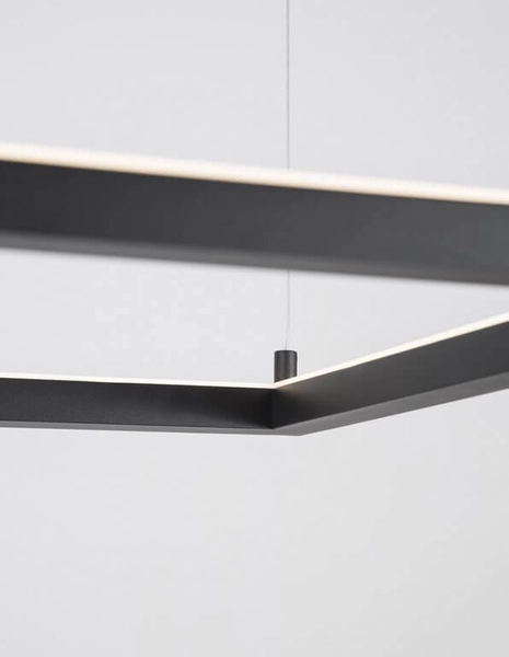 Kwadratowa lampa wisząca Jaen ramka square LED 30W czarna