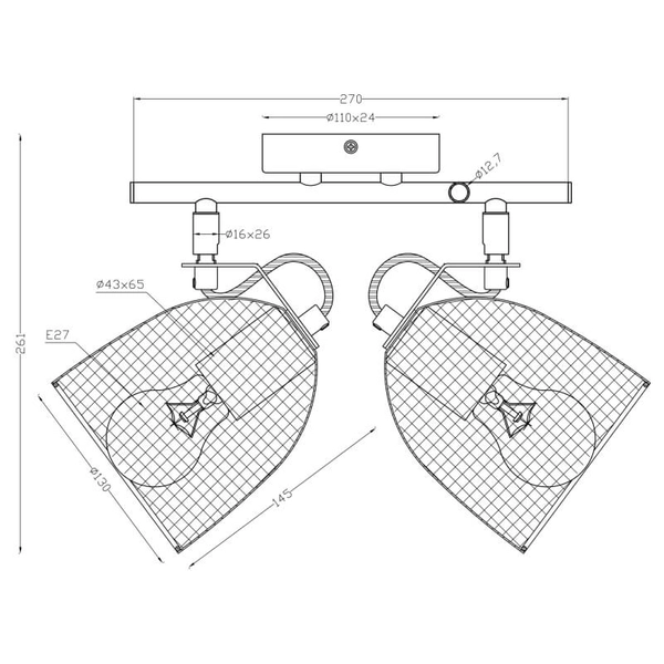 Sufitowa lampa kierunkowa Josina 54034-2 czarna drewno