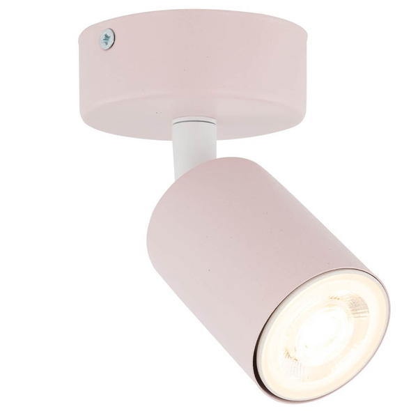 Lampa naścienna Livia 10219 tuba do sypialni metalowa różowa