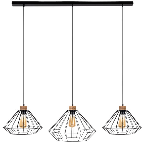 Wisząca LAMPA loft RAQUELLE 187349304 Britop klatki OPRAWA metalowa ZWIS industrialny czarny