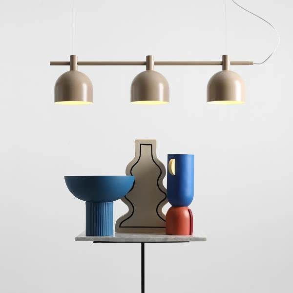 Jadalniana lampa wisząca Beryl 976E_17 nad stół potrójna beżowa