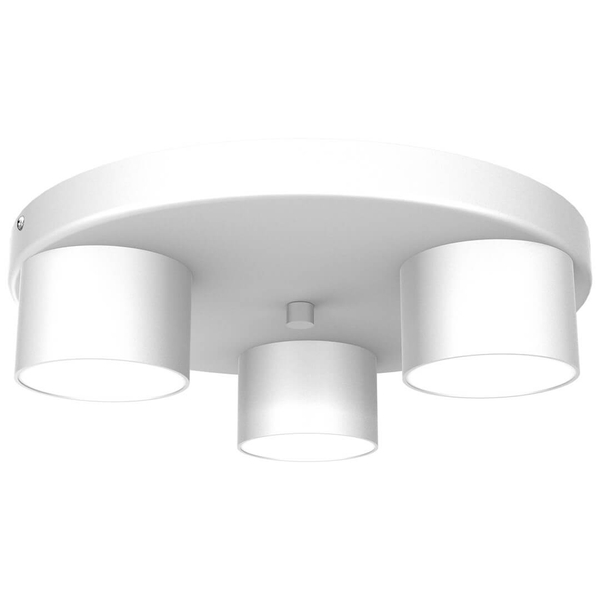 Biała lampa sufitowa Dixie minimalistyczna do gabinetu