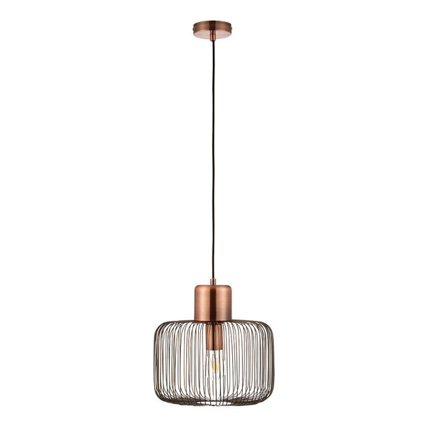 Wisząca lampa metalowa Nicola 68986 ażurowa druciana miedziana