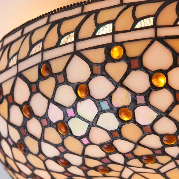 Lampa sufitowa tiffany Mille Feux 64276 dekoracyjna szklana brązowa beżowa