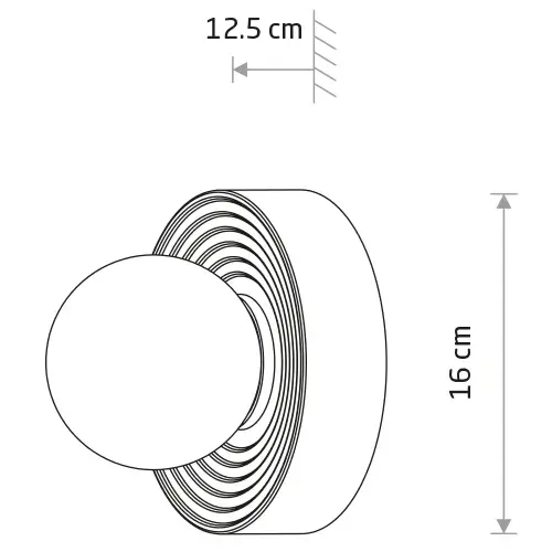 Ceramiczna naścienna lampa CLAY 11748 szklana kulista biała szara