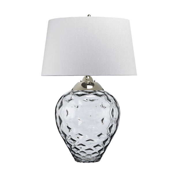Stołowa lampa QN-SAMARA-TL-LRG-SMK przydymione szkło nikiel