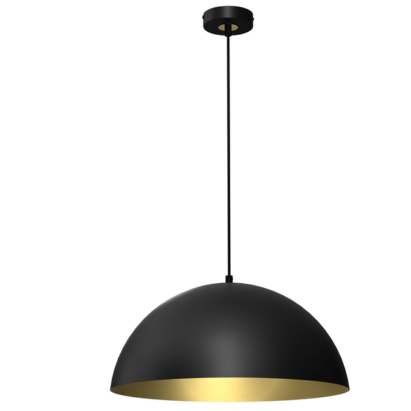 Industrialna lampa wisząca Beta okrągła do holu czarna złota