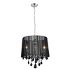 LAMPA wisząca CORNELIA MDM-2572/3 BK Italux abażurowa OPRAWA glamour ZWIS z kryształkami organza mgiełka crystal czarna
