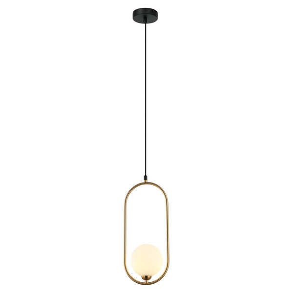 Wisząca lampa nowoczesna Lupus szklana kula ball mosiądz
