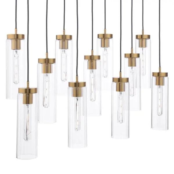 Wisząca lampa nad wyspę Jodelle JOD4863 szklana do kuchni polerowany brąz