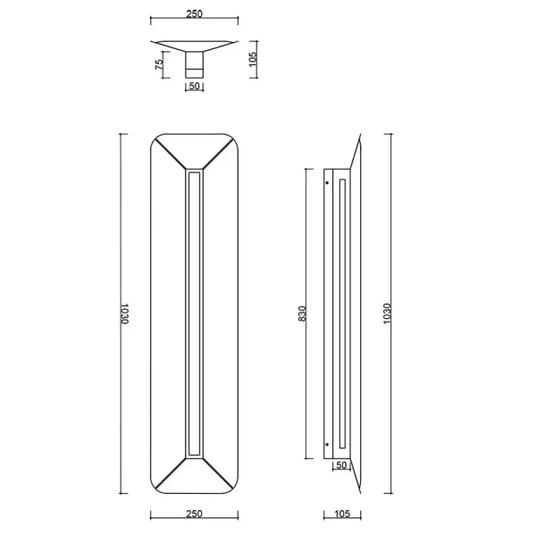 Ledowy kinkiet ścienny Yottsu YWB610002 LED 17W 3000K prostokątny biały