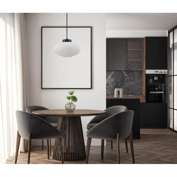 Szklana lampa wisząca Groste PND-52376-1-BK Italux czarny biały