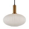 Owalna lampa wisząca Della PND-31982-1B-GD szklana złota biała