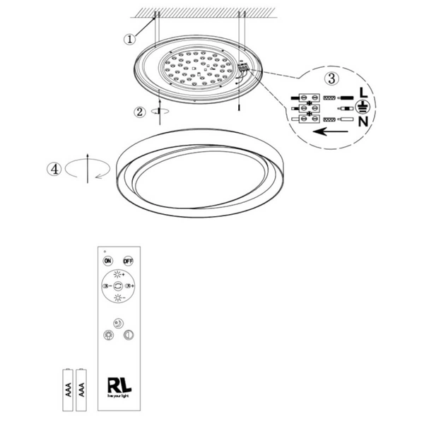 Sufitowa lampa Zeta R62712411 RL Light LED 24W 2700-6500K szara biała