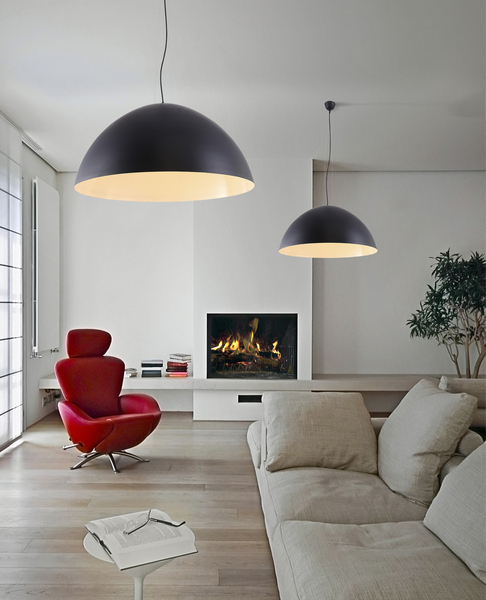 Lampa wisząca Magma AZ1403 Azzardo metalowa kopuła biała czarna