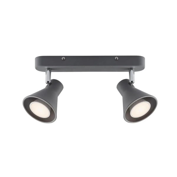 Sufitowa lampa podwójna Eik 45770110 reflektorki regulowane szary