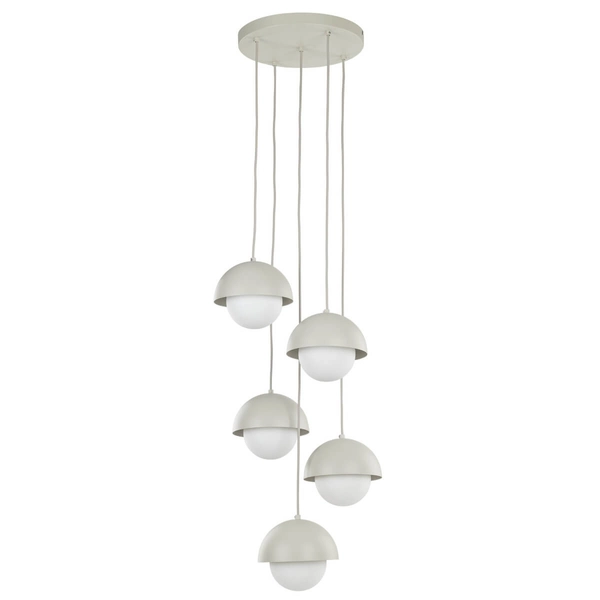 Lampa kaskadowa zwisająca Bono 10214 do sypialni kule beżowa biała