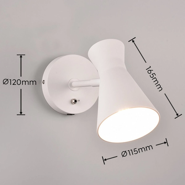 Ścienna lampa z regulacją Enzo R20781731 włącznik biały