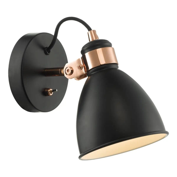 Industrialna lampa ścienna Frederick FRE0722 do przedpokoju czarny