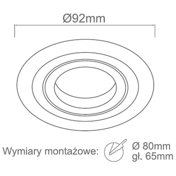 Oczko LAMPA sufitowa PIO nero Orlicki Design metalowa OPRAWA podtynkowa wpust orkągły czarny srebrny