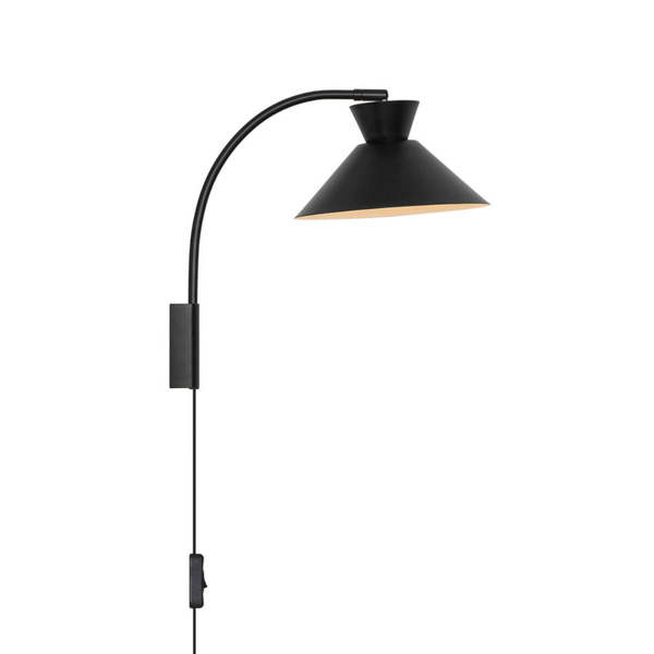Regulowana lampa ścienna z włącznikiem DIAL 2213371003 czarny